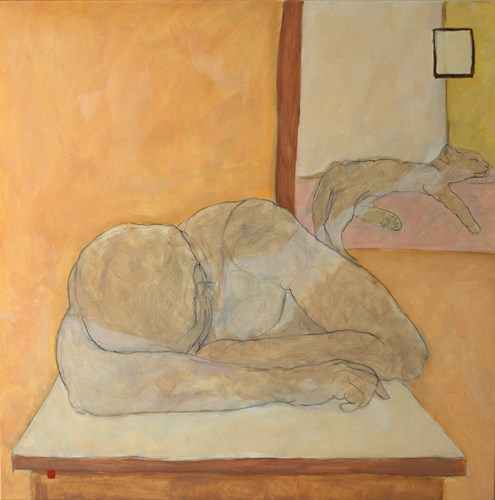 Endormi I - 80x80 - huile sur toile